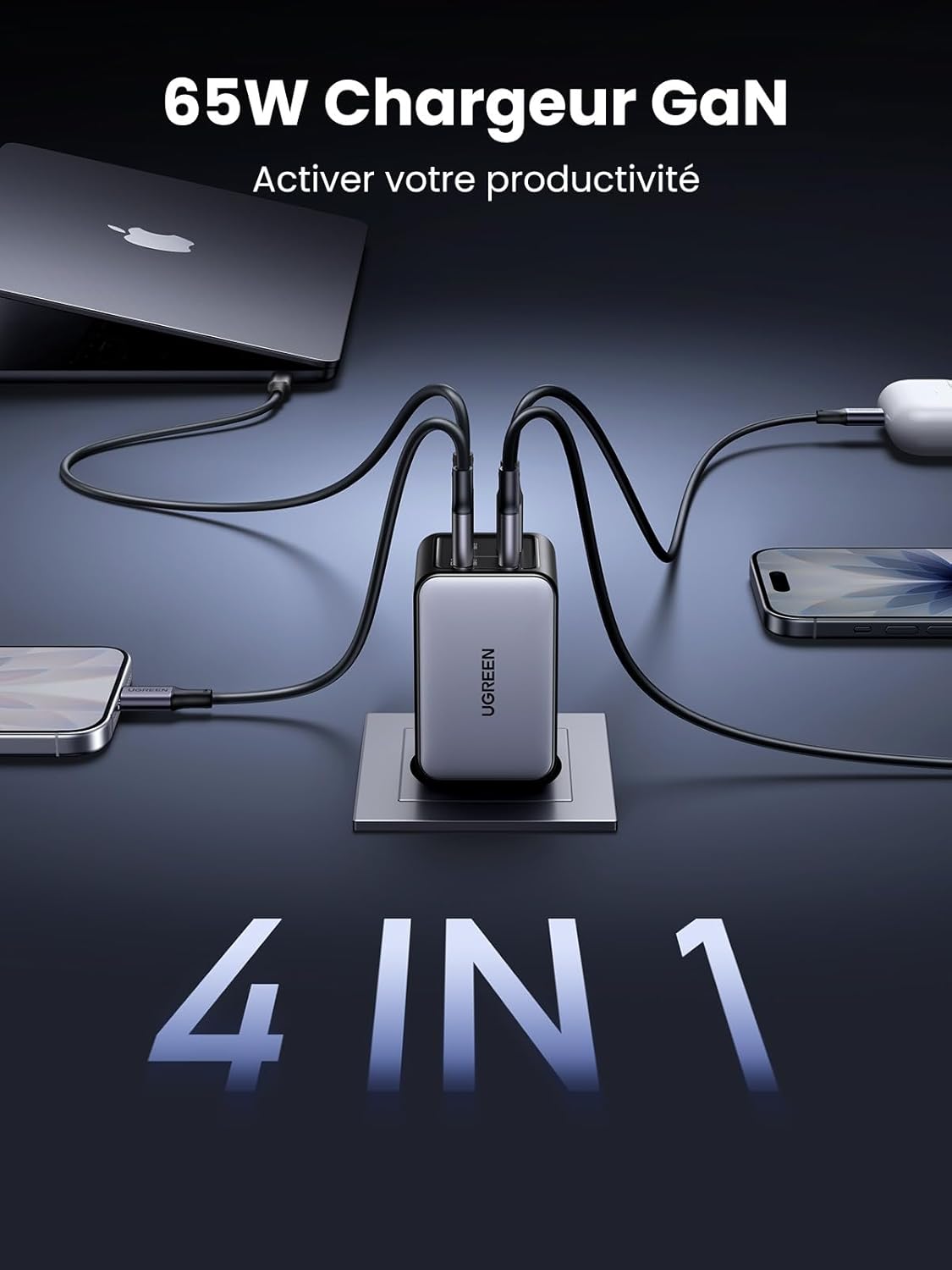 Thumbnail 1 de UGREEN Nexode 65W chargeur 4 ports GaN