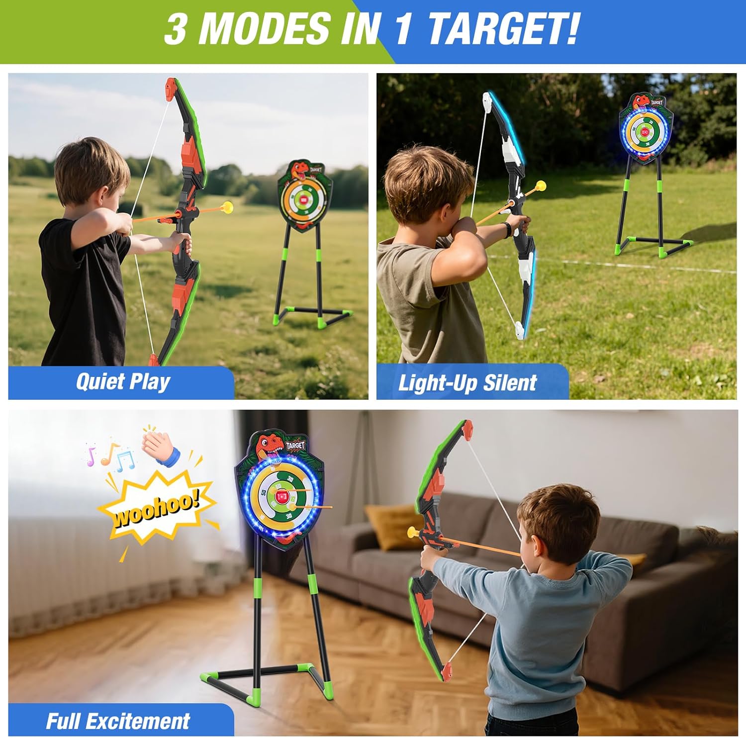 Detalle de HYES 2 Pack Bow and Arrow Set for Kids