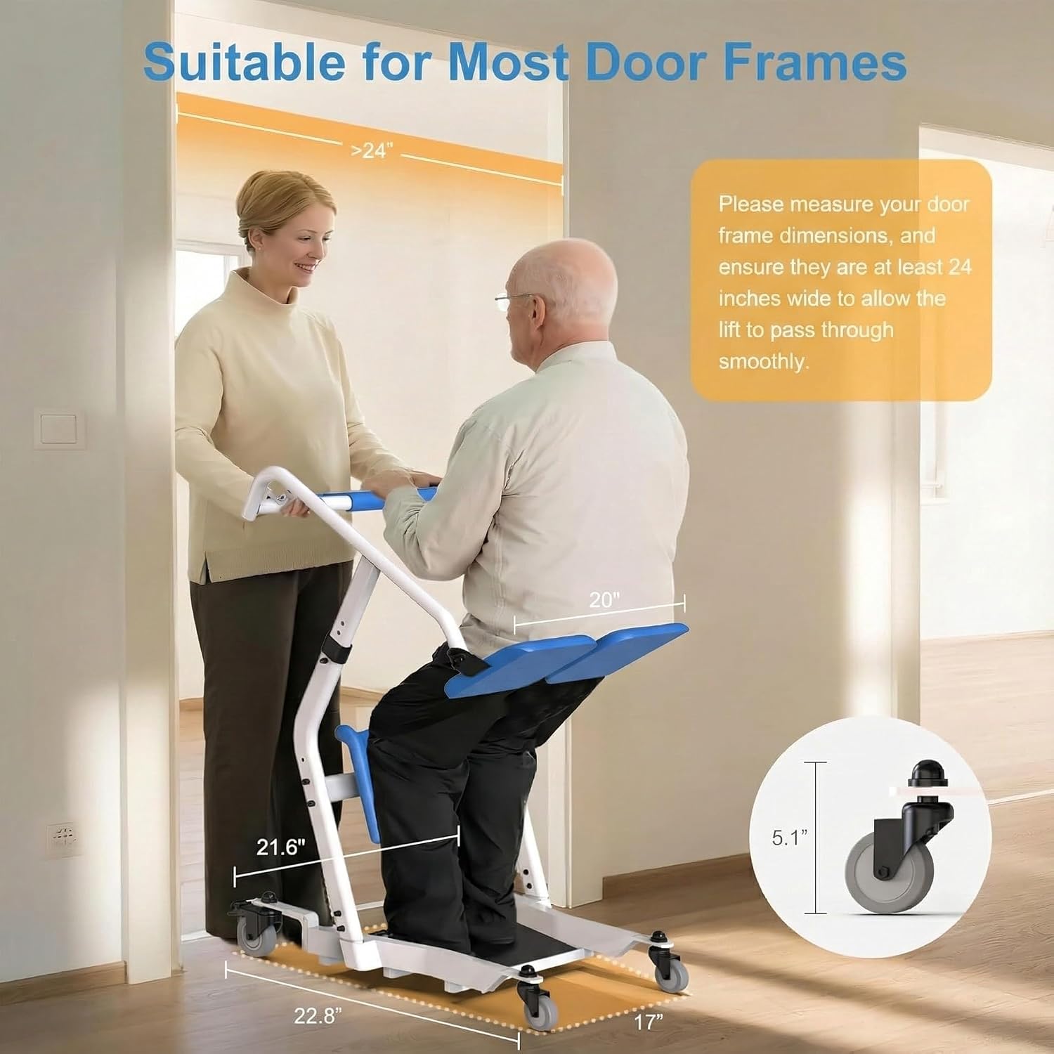 Detalle de WHLICKS Sit-to-Stand Patient Lift, 400-lb capacity