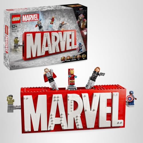 Thumbnail 12 de LEGO Marvel Logo e Minifigure: set 76313, il logo Marvel con 5 leggende Avengers in 3D