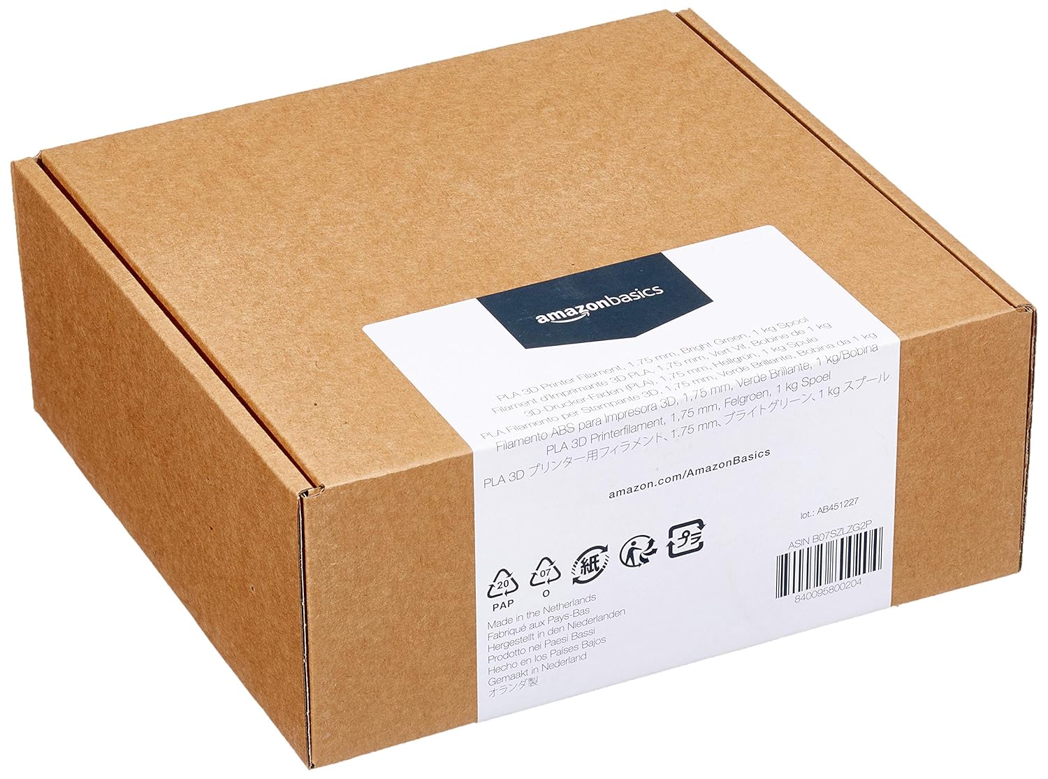 Detalle de Amazon Basics PLA-Filament 1,75 mm Knallgrün, 1 kg – kompatibel mit gängigen 3D-Druckern