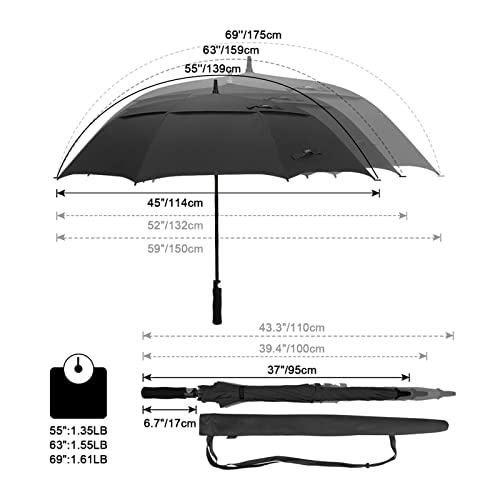 Thumbnail 1 de G4Free 47-Inch Automatic Golf Umbrella with Vented Double Canopy