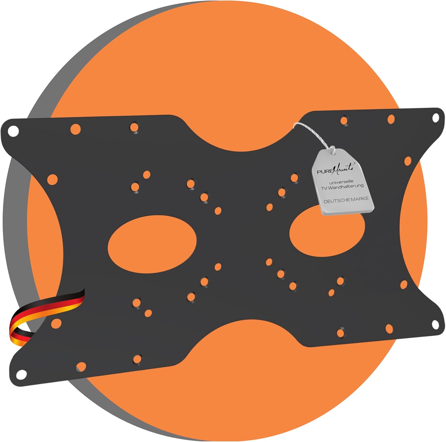Detalle de PureMounts Adapt-NB Plaque Adaptateur VESA Universel pour Laptop—75x75/100x100, Noir