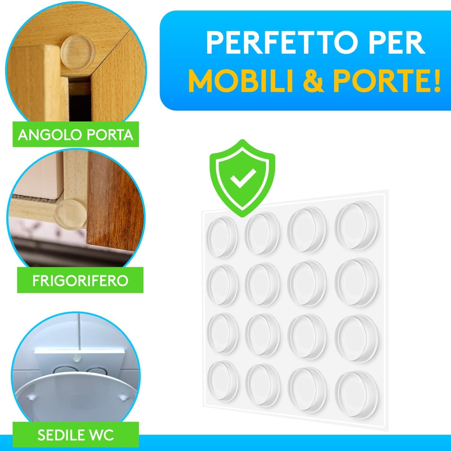 Thumbnail 4 de SilverRack Fermaporta Adesivo da Muro Bianco 12 pezzi