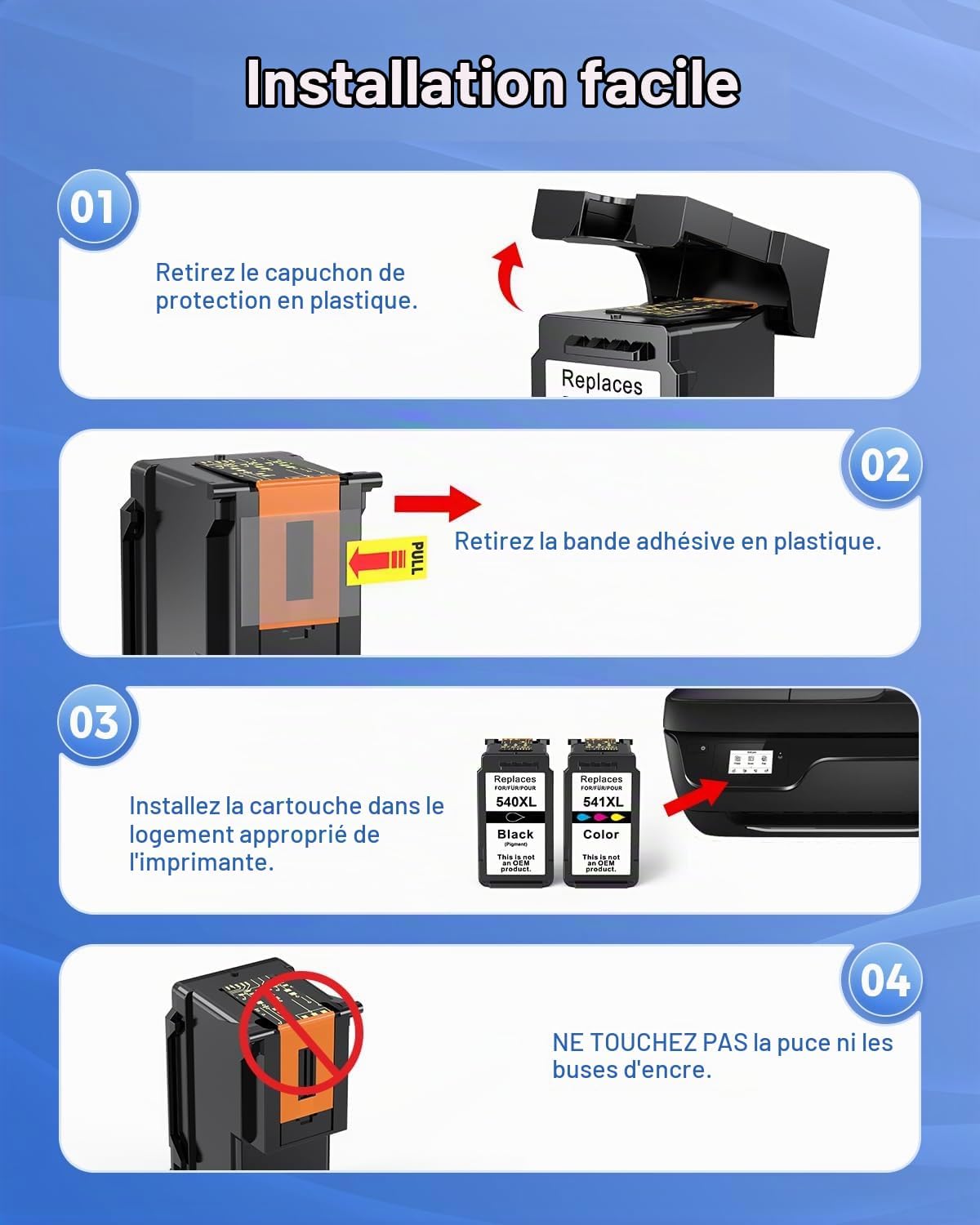 Thumbnail 4 de INK4U 540XL 541XL inktcartridges voor Canon Pixma, zwart en kleur