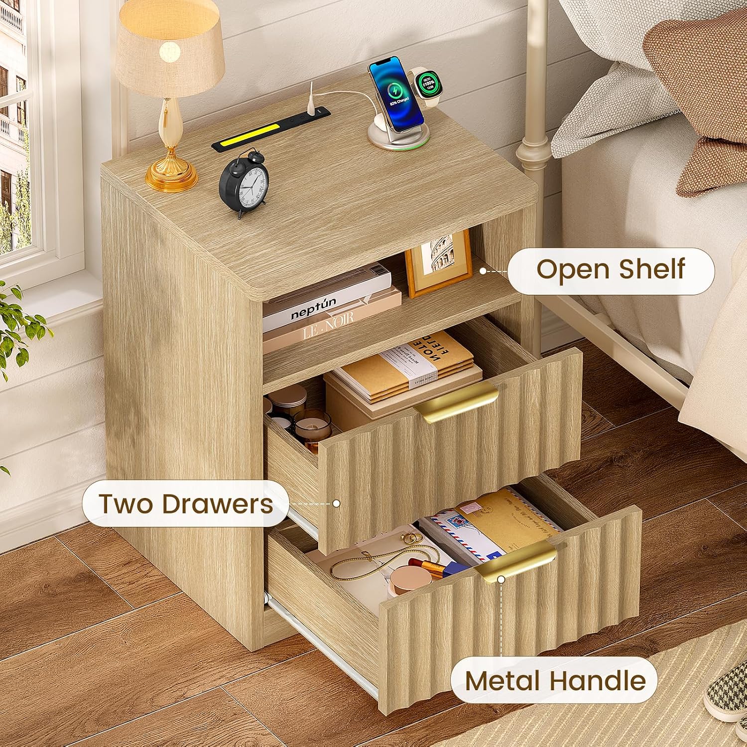 Detalle 1 de TEENFON Nightstand, Natural