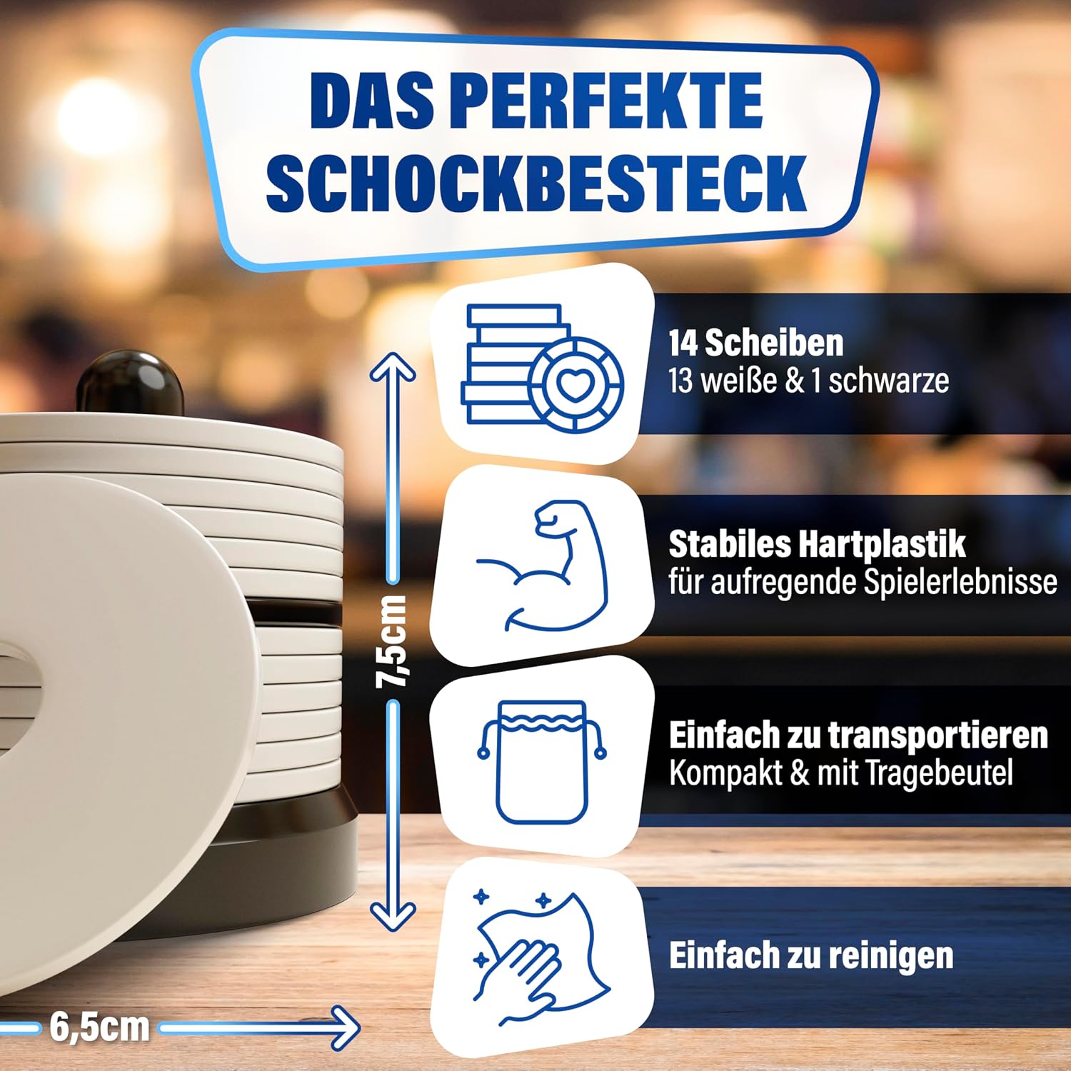 Detalle 2 de Gamingo Schocken Würfelspiel Set mit 6 Bechern