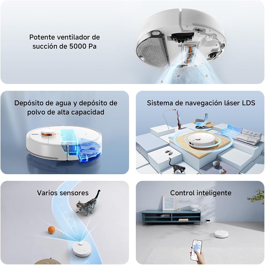 Detalle 1 de XIAOMI Robot Vacuum T12 3500 Pa, friegasuelos 🤖