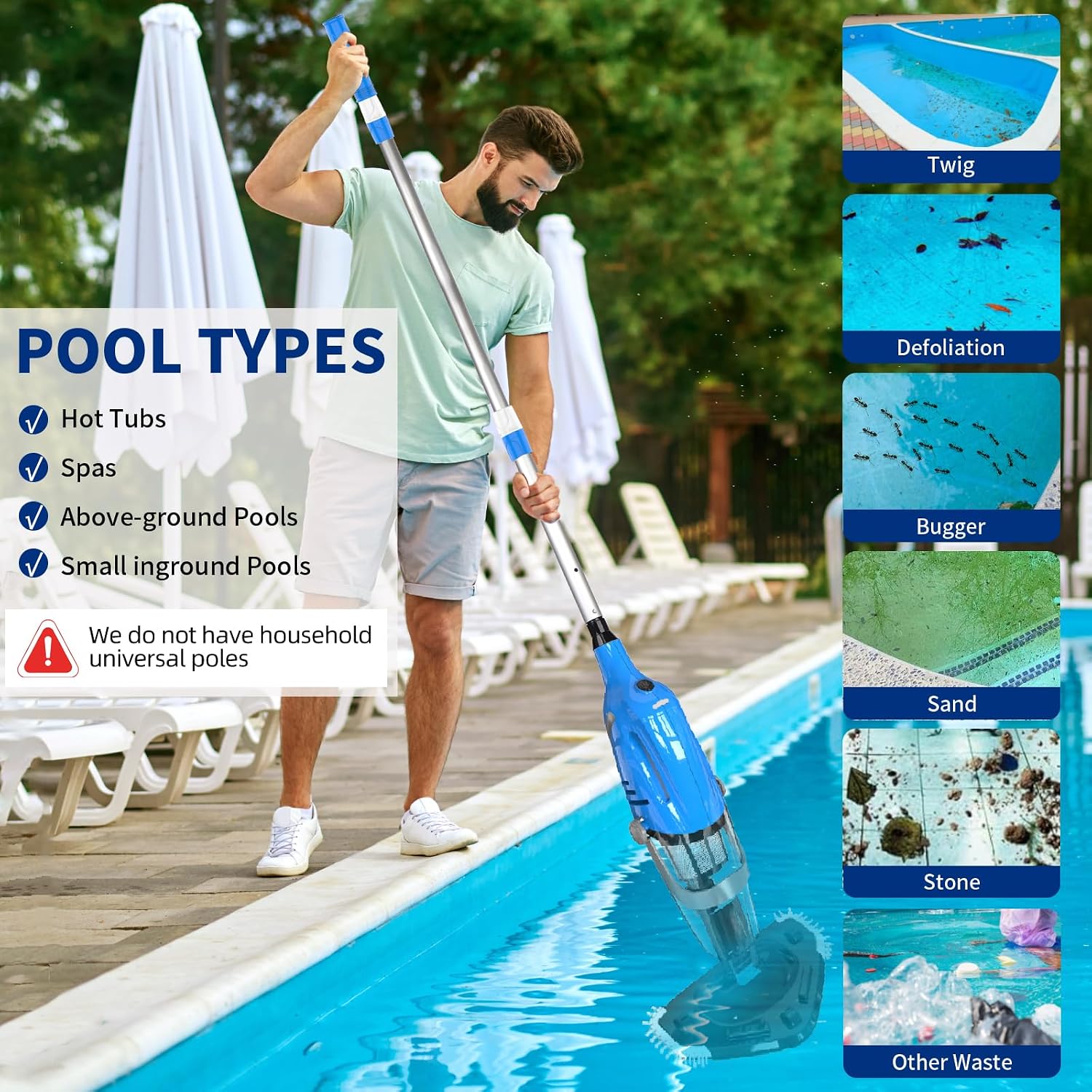 Thumbnail 4 de PoolyPoly Pool Hoover Rechargeable: Cordless Electric Pool Vacuum for Spas, Hot Tubs and Pools