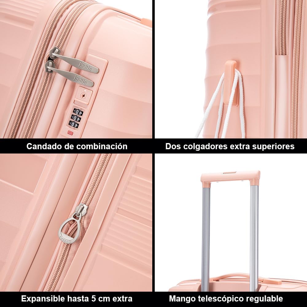 Thumbnail 4 de Maleta 1990s Mediana Expandible 65 cm Rosa