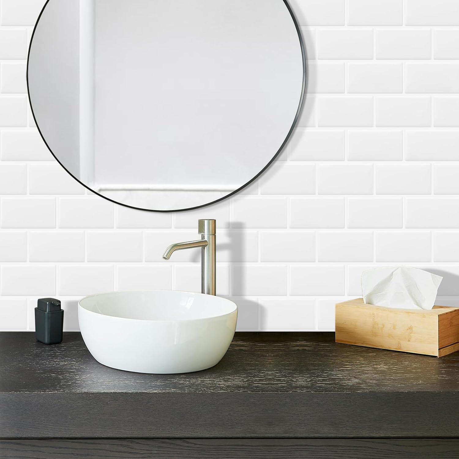 Thumbnail 1 de DEWOO 20-Sheet White Peel and Stick Tiles