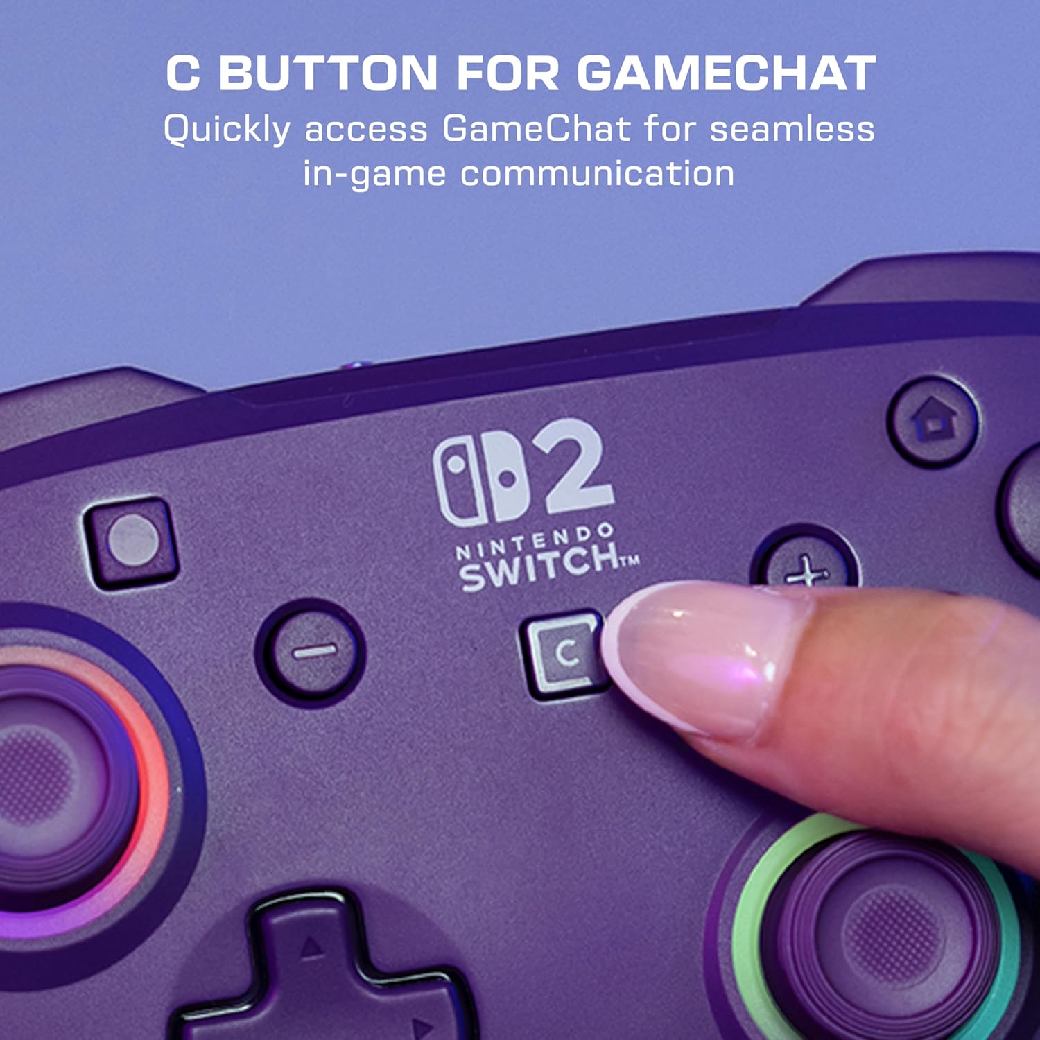 Thumbnail 4 de Turtle Beach Afterglow Wave Purple Wireless RGB Gaming Controller (Officially Licensed for Nintendo Switch 2)