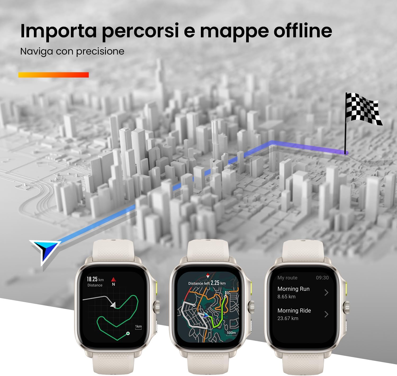 Detalle de Amazfit Cheetah Square 44 mm: lo smartwatch da corsa leggero con GPS Dual-Band e mappe offline