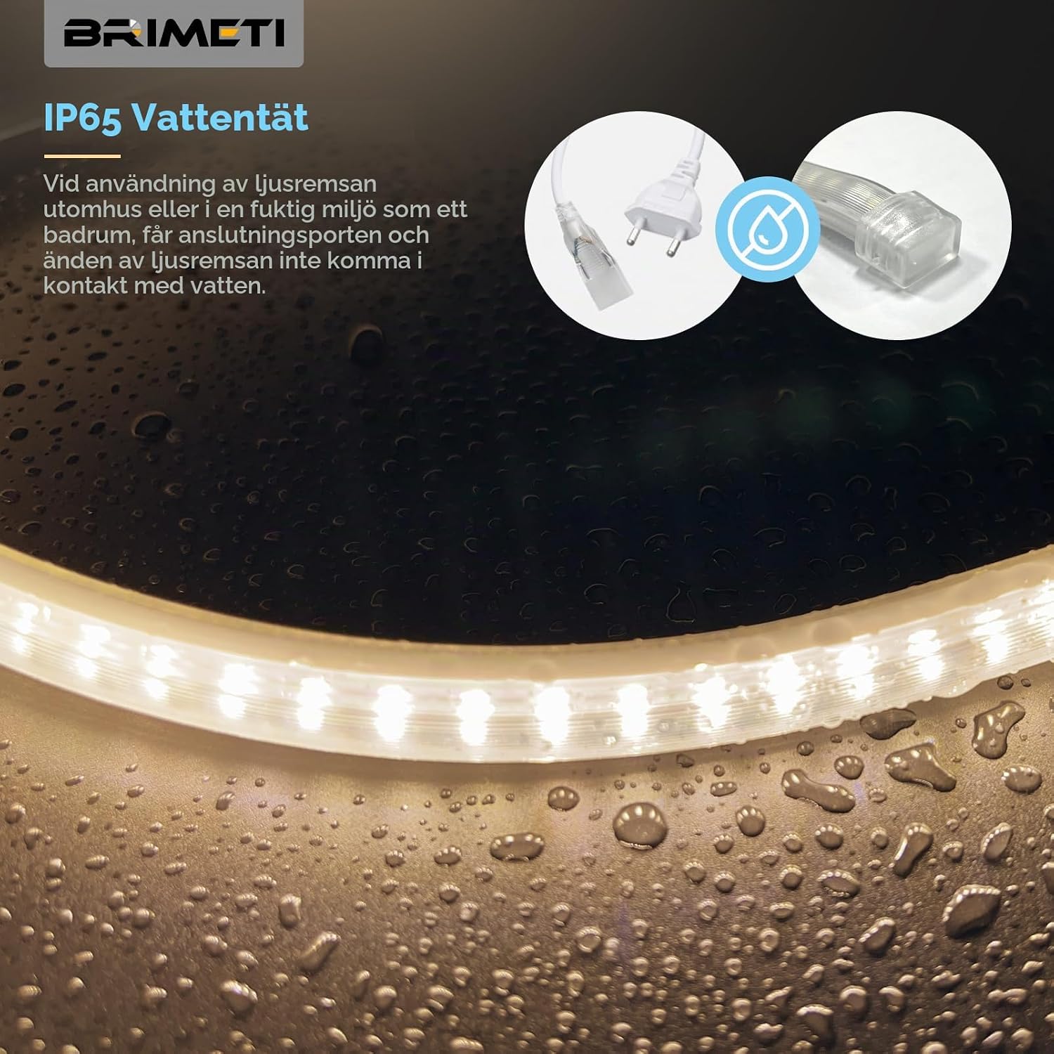 Detalle de BRIMETI LED-list 10 m, neutralvit 4000 K, IP65 och 145 LED/m