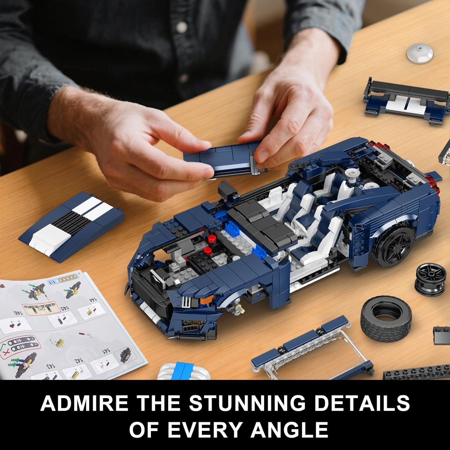 Thumbnail 5 de Mould King 10208 – Kit de construction de muscle car technique (1556 pièces), modèle classique à monter