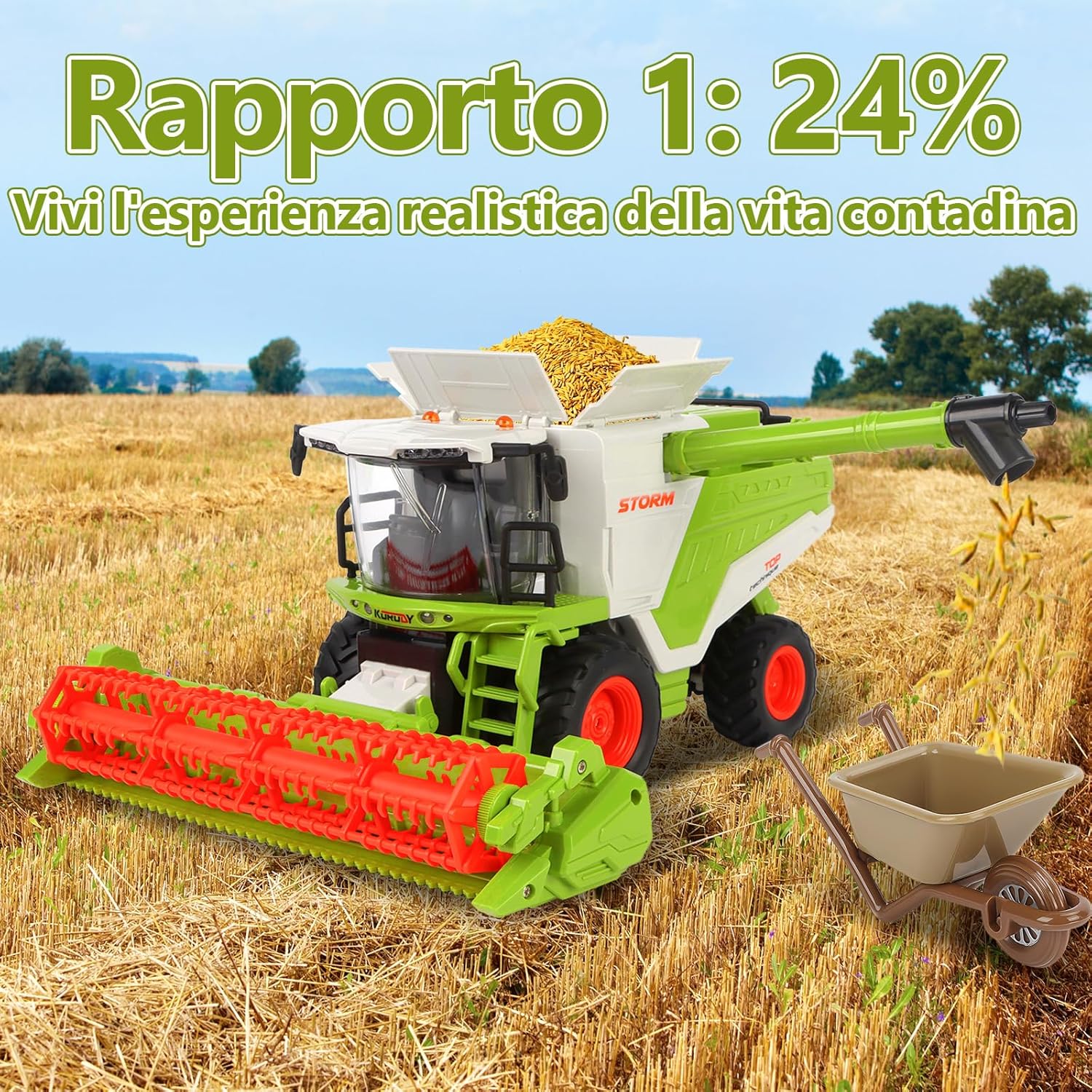 Thumbnail 6 de Charmofun Mietitrebbia Telecomandata con Spruzzatura: Trattore RC 2,4 GHz per bambini