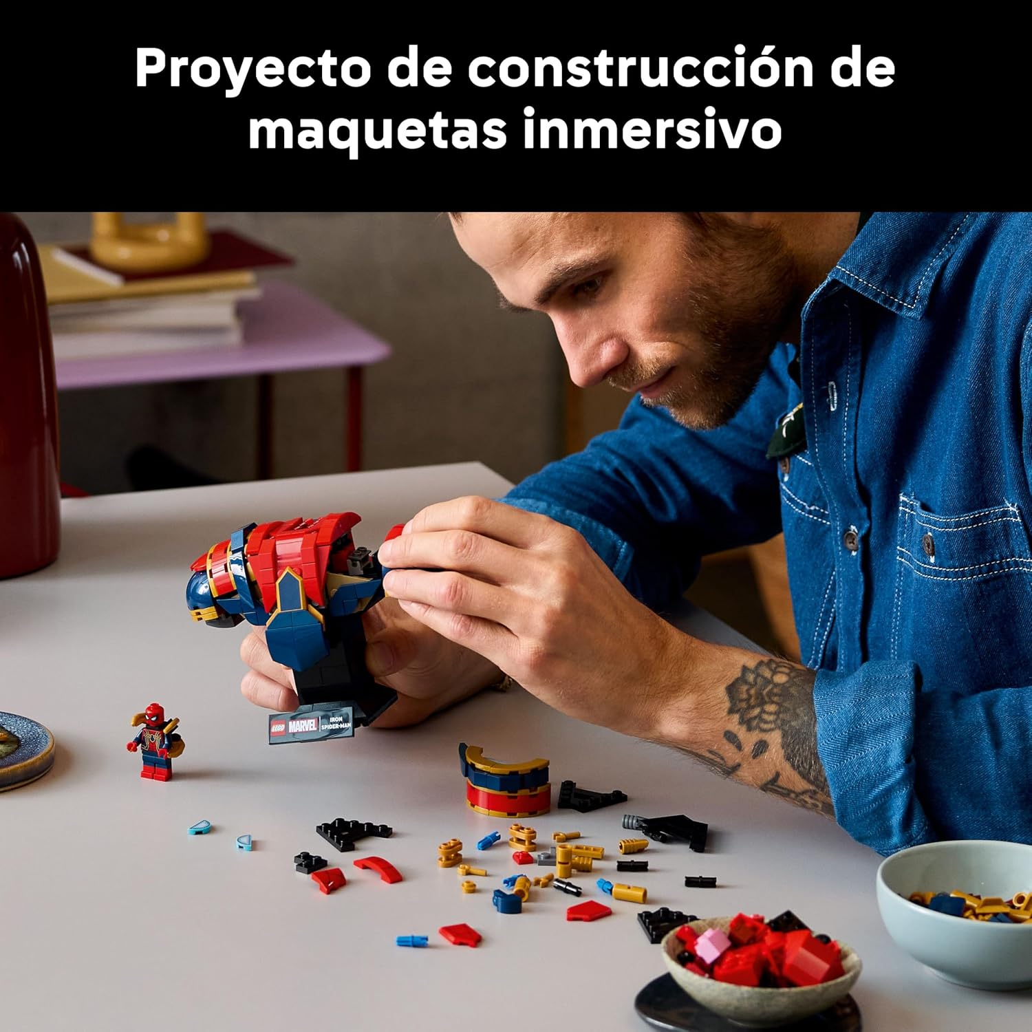 Detalle de LEGO 76326 Busto Iron Spider-Man 1 figura