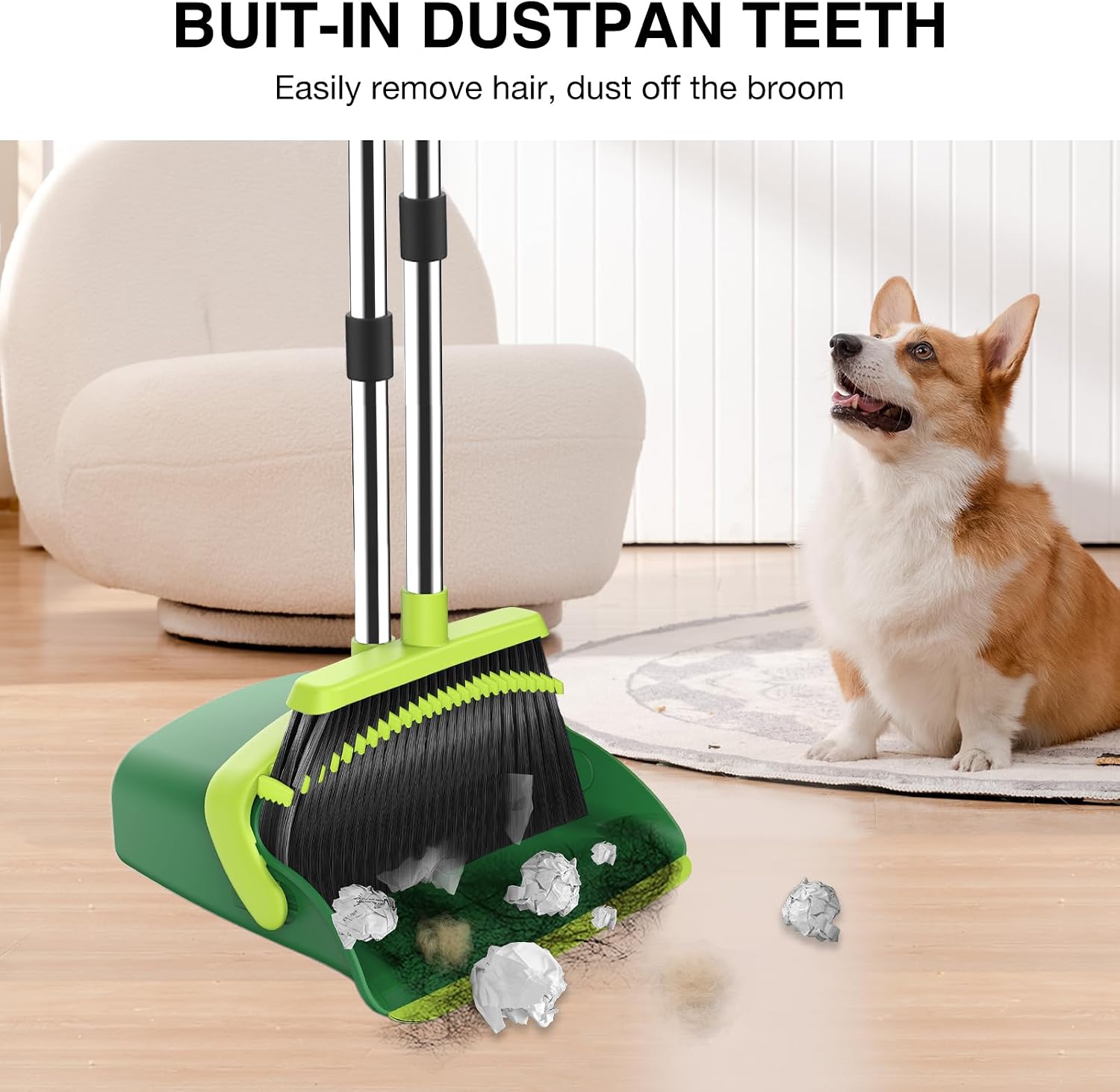 Detalle 2 de Broom and Dustpan Set, 52-Inch Handle
