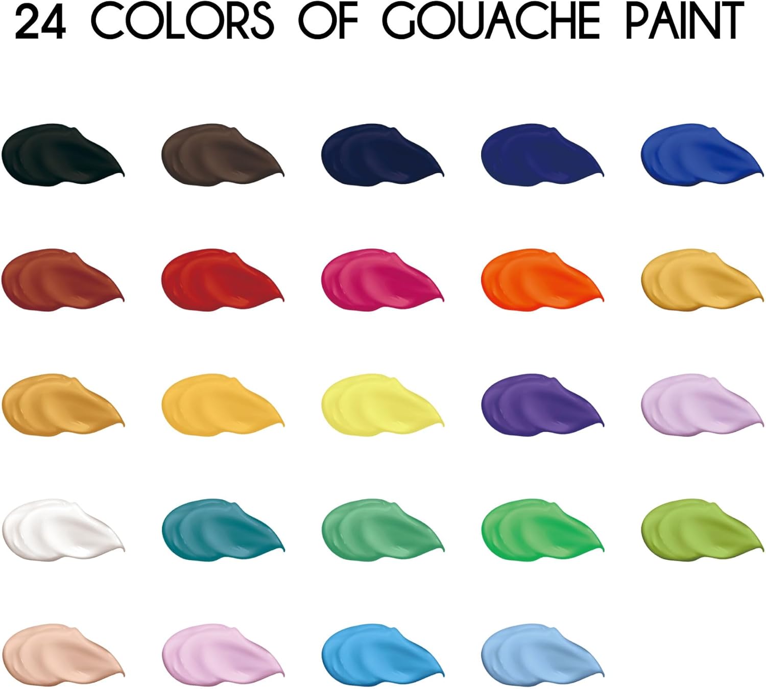 Thumbnail 1 de HIMI Kit Gouache 24 Couleurs 30 ml, Étui Portable avec Pinceaux Non Toxiques — Idéal Étudiant et Débutant