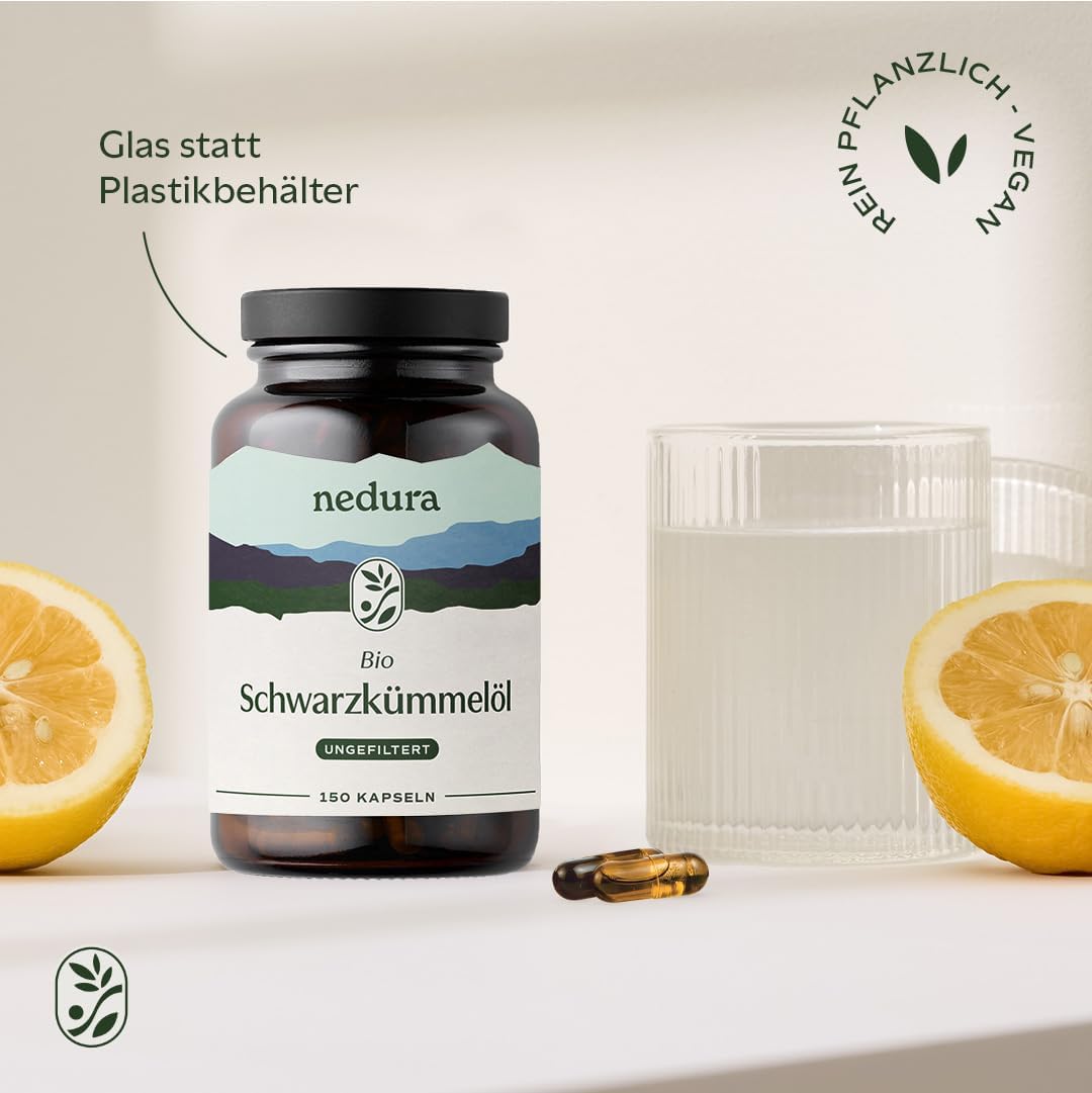 Detalle 1 de Nedura BIO Schwarzkümmelöl Kapseln 150