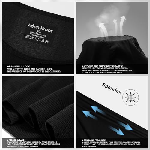 Detalle de Casey Kevin Faja Chaleco Hombre — Camiseta de Compresión Slim (S–XXL) para Ejercicio