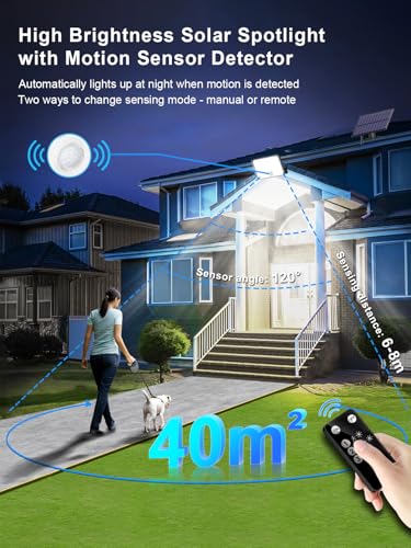 Detalle de SIGRILL Lampe Solaire Extérieur 172 LED avec Détecteur de Mouvement – IP65, 3 Modes, 5 m