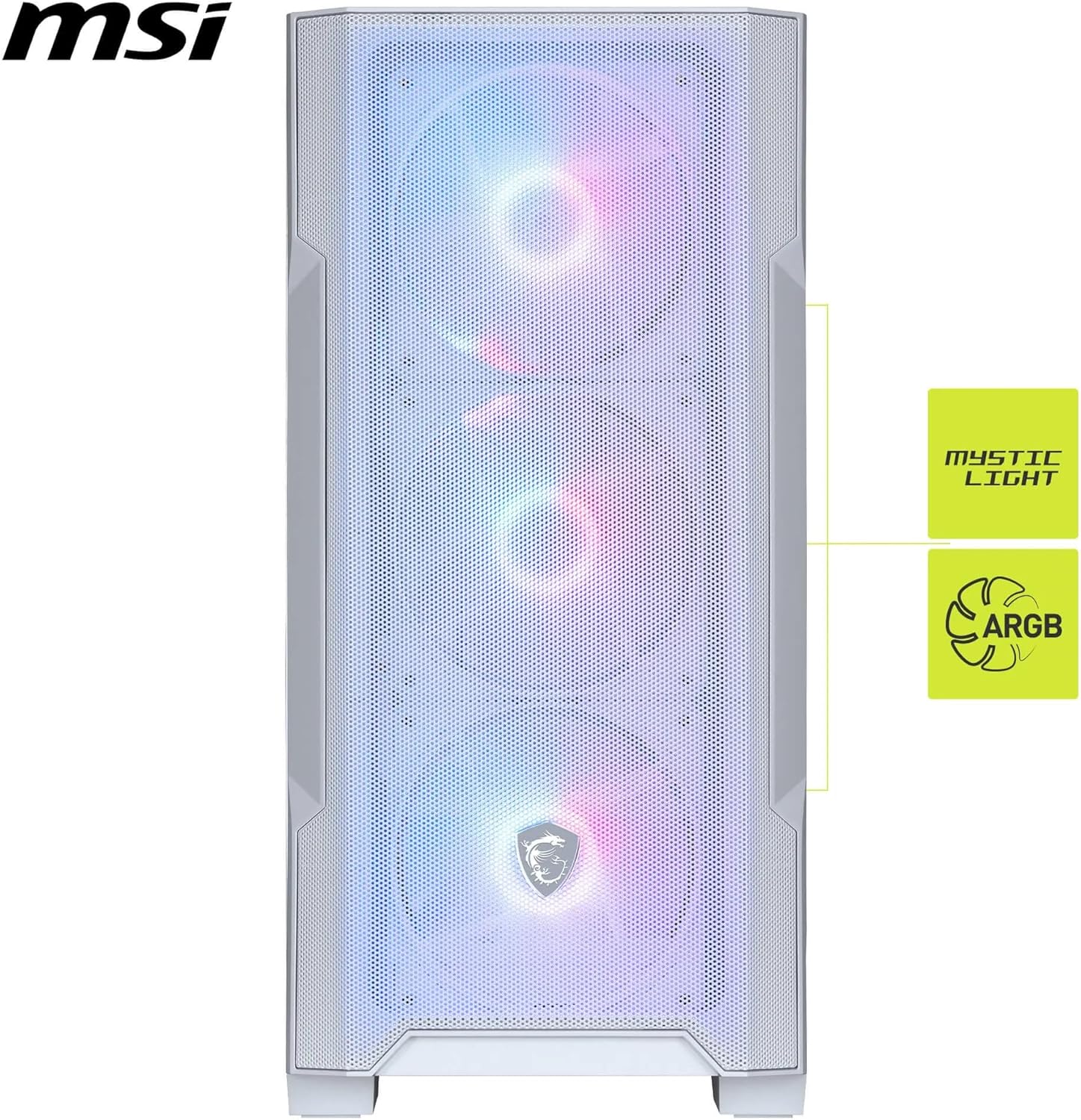 Thumbnail 2 de MSI MAG FORGE M100R White micro-ATX PC Case with tempered glass and ARGB fans