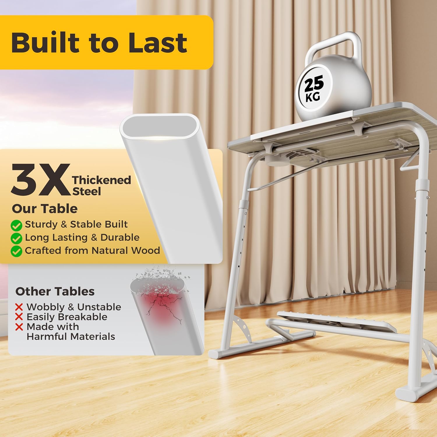 Thumbnail 6 de FoldWise Folding Laptop Table for Sofa – Sturdy Portable Desk with Height & Angle Adjustments
