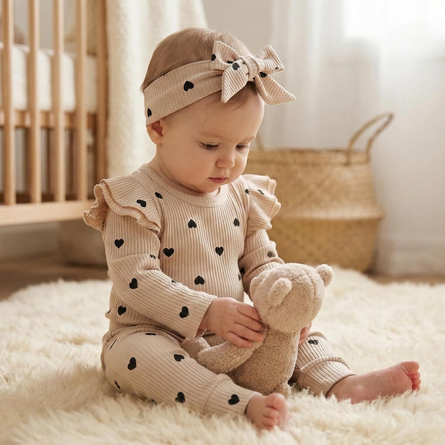 Thumbnail 3 de Fullfamous 3pc Baby Girl Romper Set, 3-18M 👶