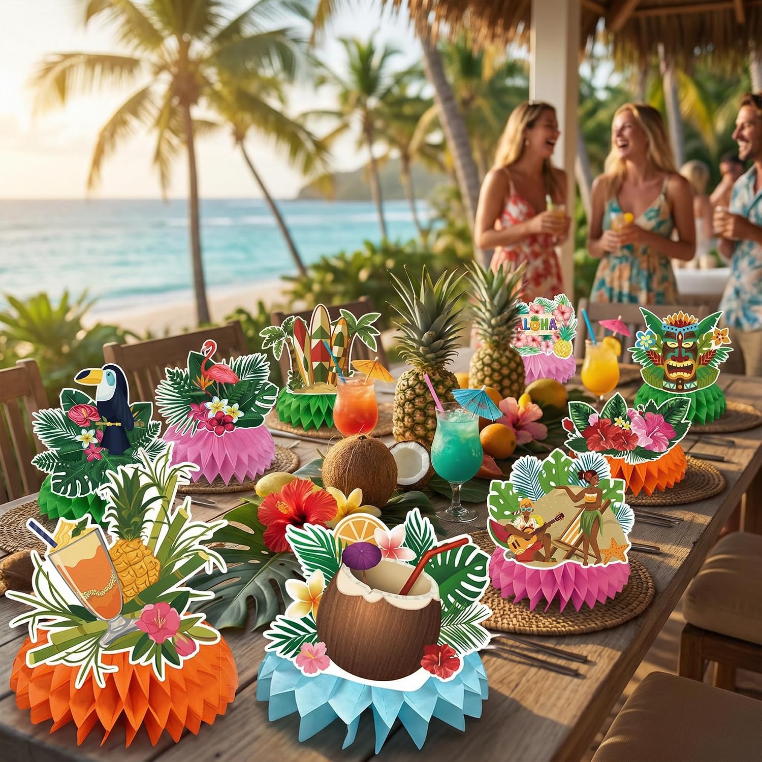 Detalle 2 de Hawaiian Honeycomb Table Centerpieces, 9-Piece Set