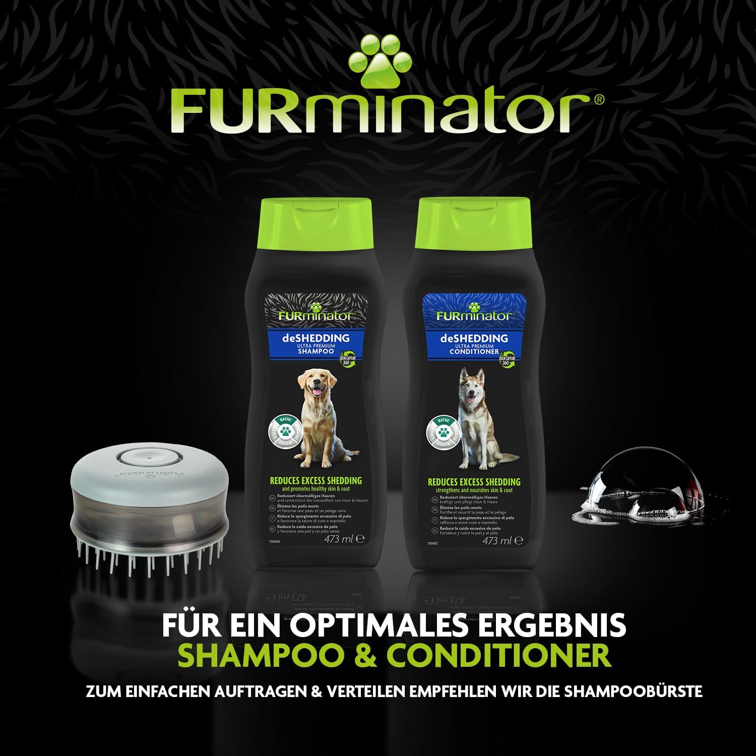 Detalle 2 de FURminator deShedding Hunde-Shampoo – Premium Shampoo für Hunde, 473 ml
