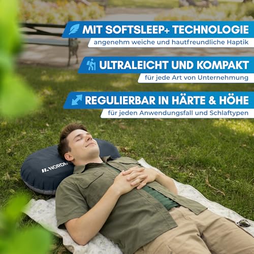 Thumbnail 6 de NORDMUT Aufblasbares Campingkissen SoftSleep+ Ultraleicht Schwarz – ergonomisch, kompakt, hygienisch