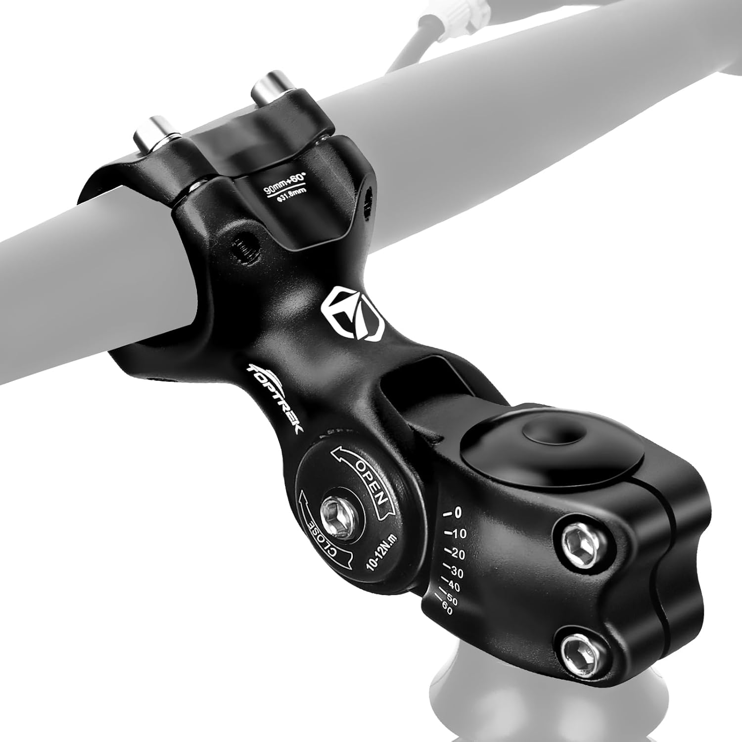 Detalle de toptrek Fahrradlenker Vorbau – 31,8 mm Clamp, 90 mm, Aluminium, verstellbar