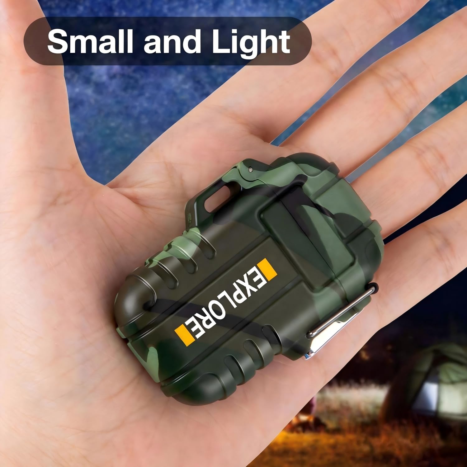 Detalle 1 de Rechargeable Electronic Plasma Lighter with Cross Dual Arc, USB Charging, Windproof & Waterproof (Camping & Survival)