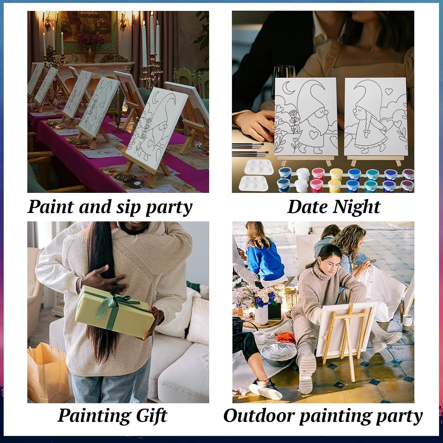 Detalle de PAILIM Sip-and-Paint Kit, 8x10-Inch Canvas