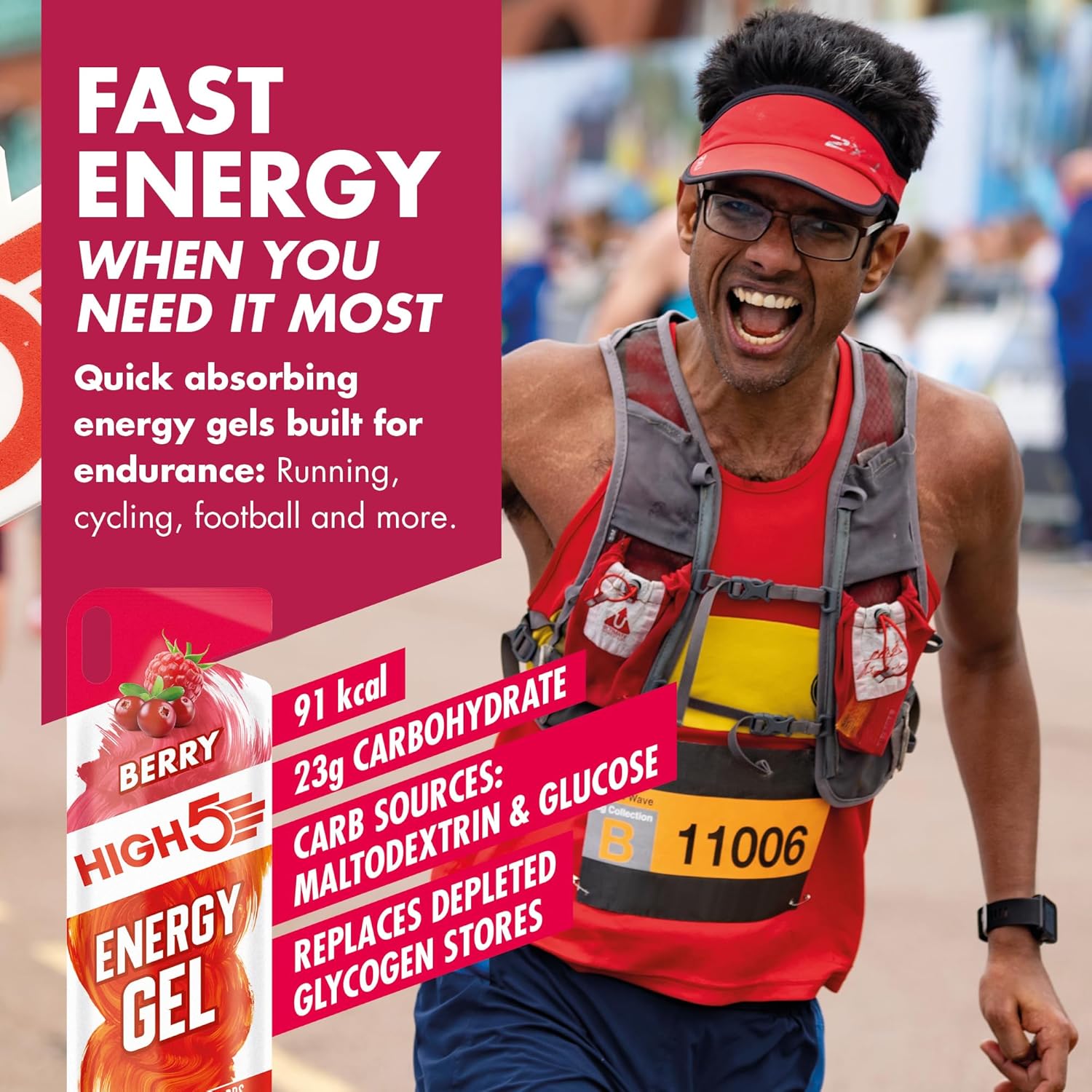 Thumbnail 2 de HIGH5 Sport Gel Running Pack energy gels