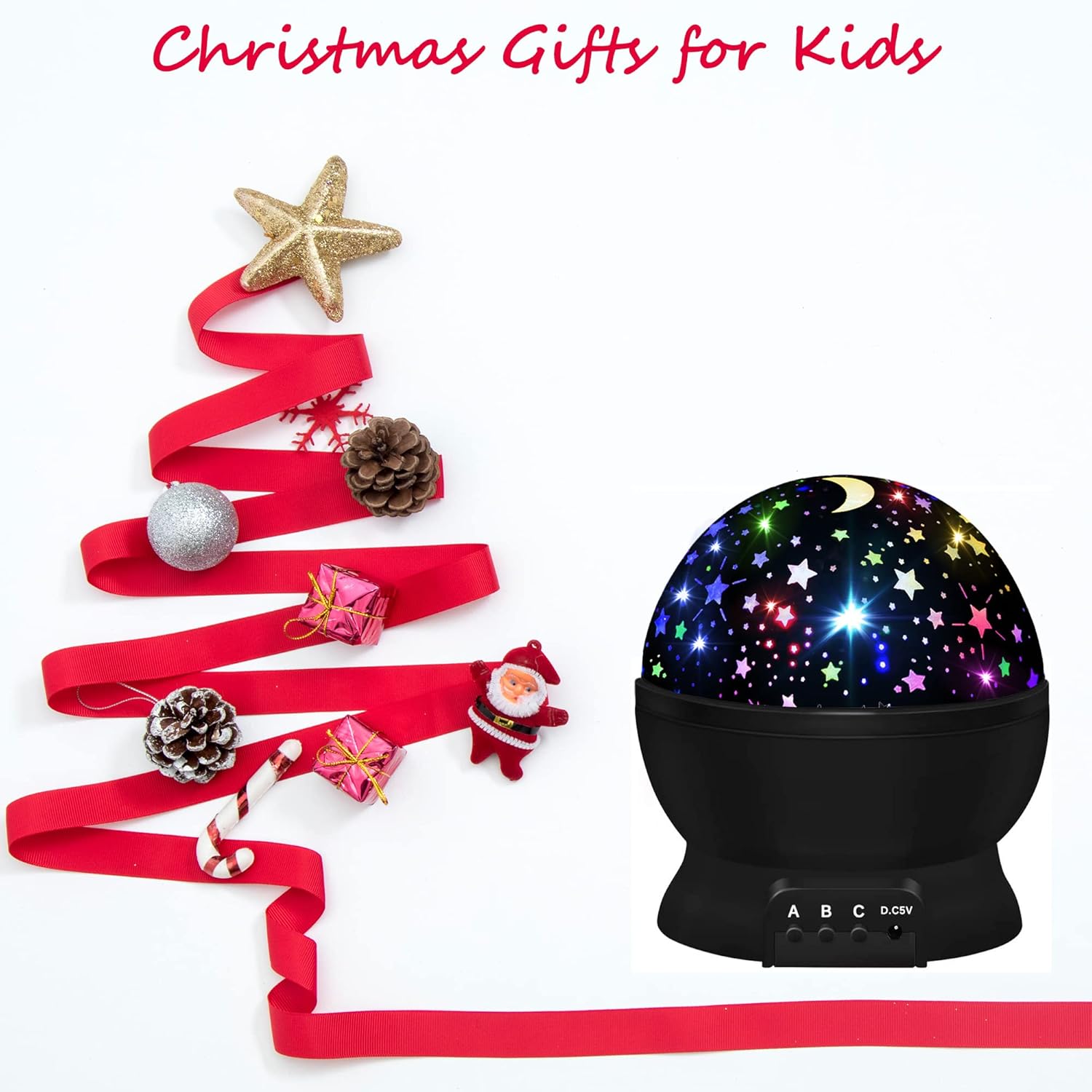 Detalle 2 de JKGIFTS 012-1361 Kids Star Projector Night Light, 360° Rotation, 16 Colors