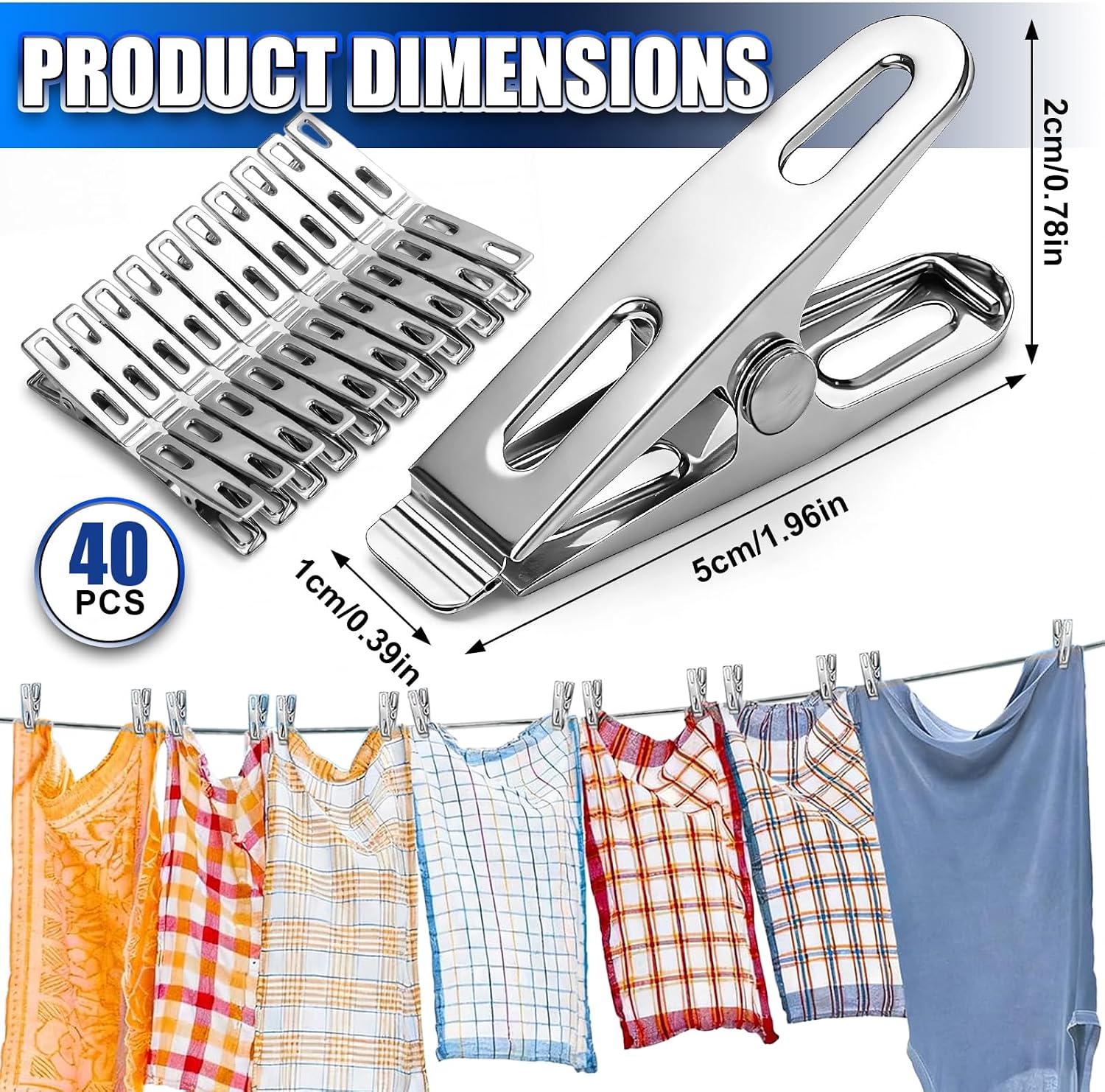 Thumbnail 1 de Miqzwers Stainless Steel Clothes Pins