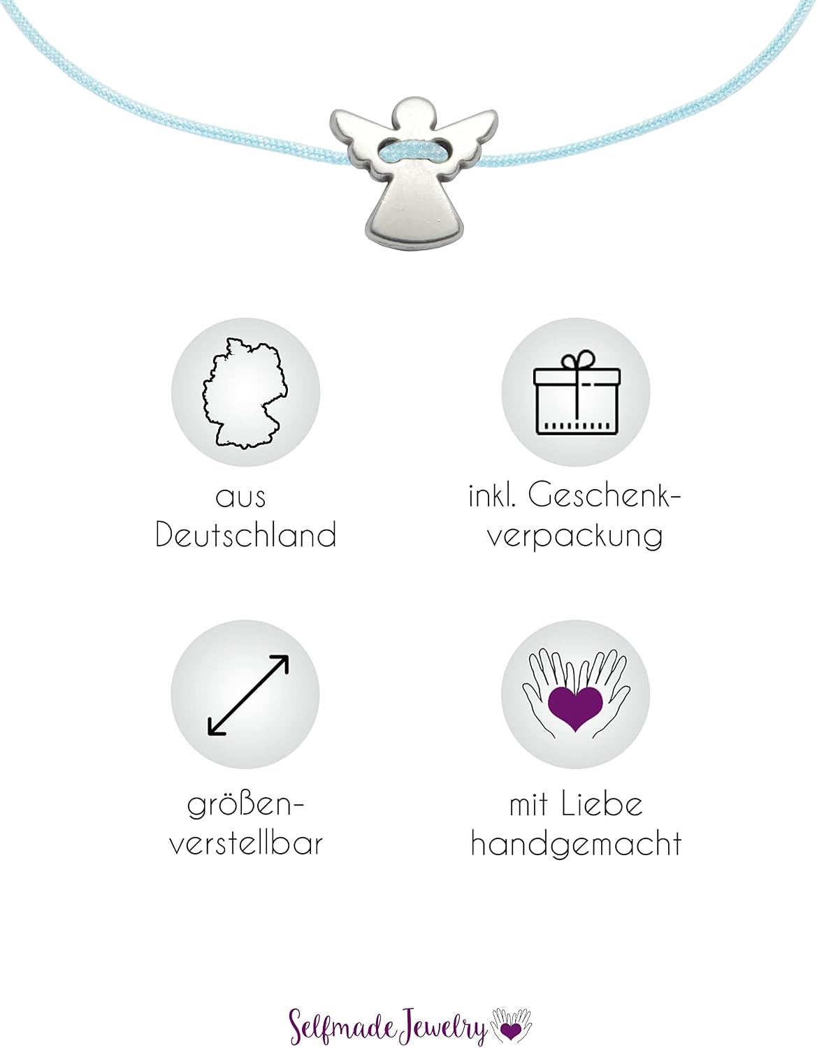 Detalle de Selfmade Schmuck: Handgefertigtes Schutzengel-Armband zur Erstkommunion für Mädchen in Deutschland