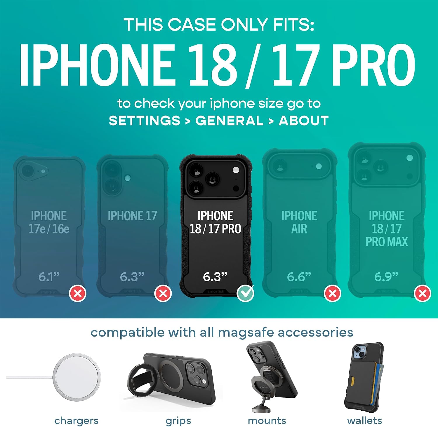 Thumbnail 4 de Smartish iPhone 17 Pro Gripzilla MagSafe Case