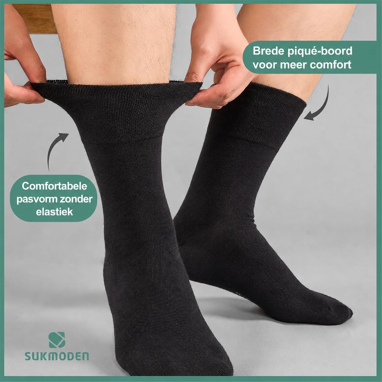 Detalle de SockWaddles diabetessokken, 6 paar, 97% katoen, naadloos, maat 35–50