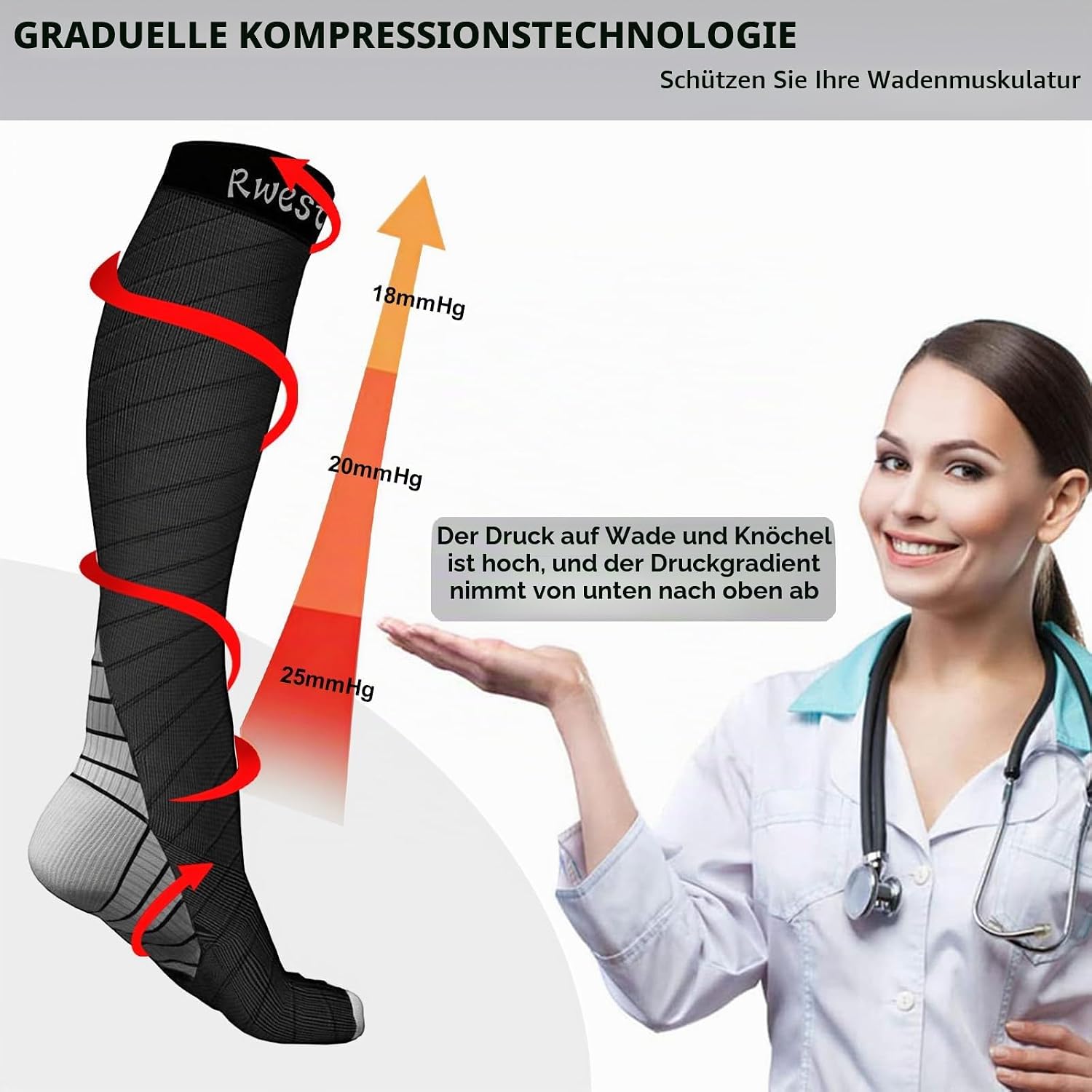 Detalle 2 de Rwest X Kompressionsstrümpfe 1 Paar