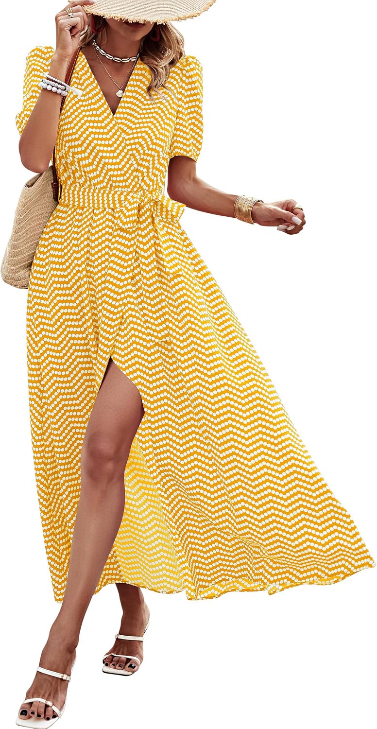 Detalle 2 de PRETTYGARDEN Boho Floral Maxi Dress for Women