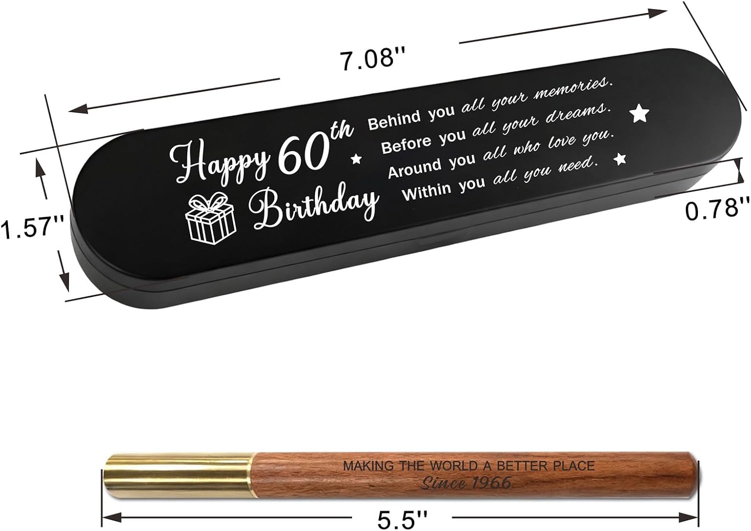 Thumbnail 6 de iyaone 60th Birthday Engraved Wooden Gel Pen Gift (1966 Born) with Poem Box