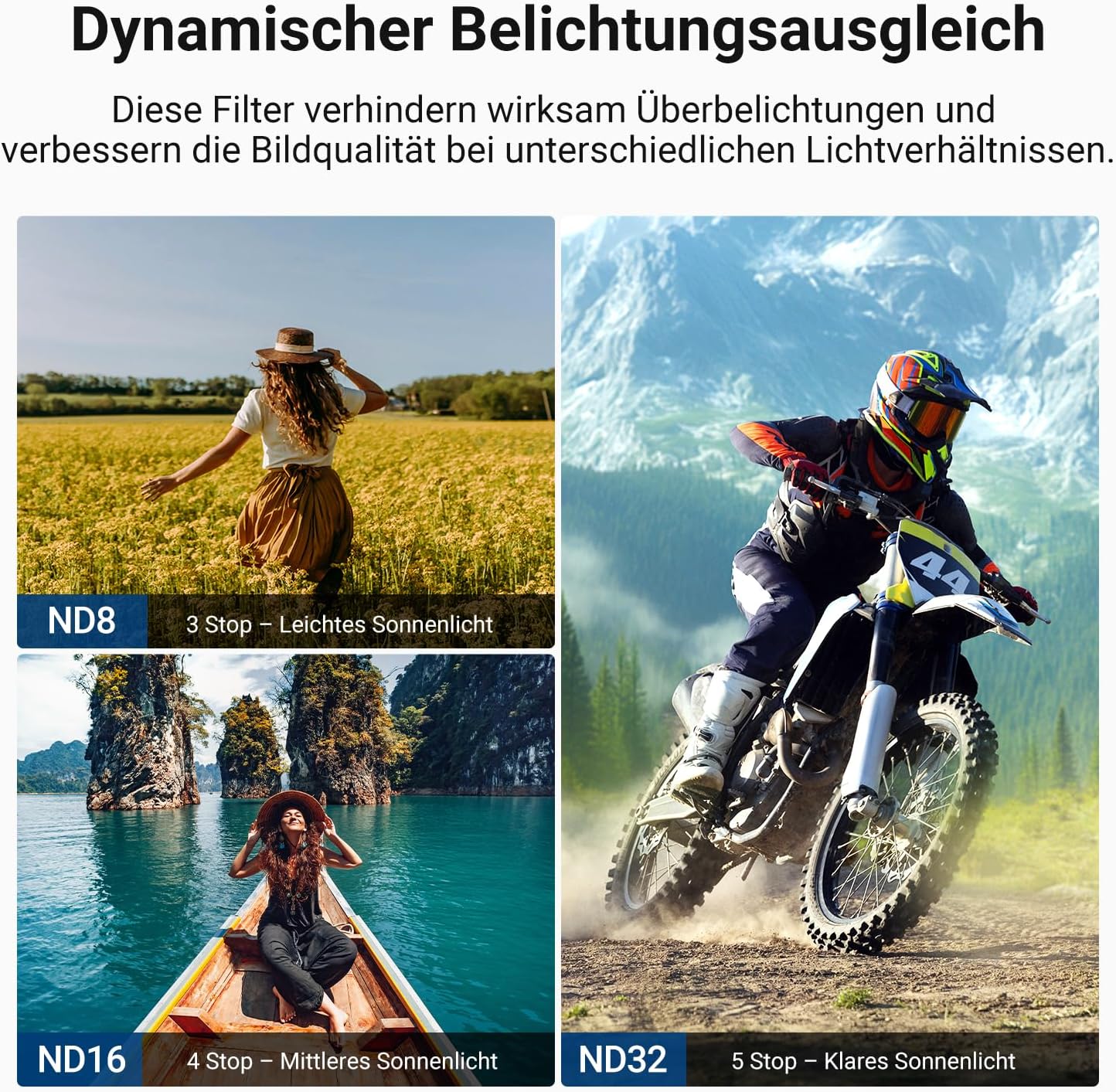 Thumbnail 3 de NEEWER FL-B100 Filter Set ND8/16/32 für Osmo Action 6