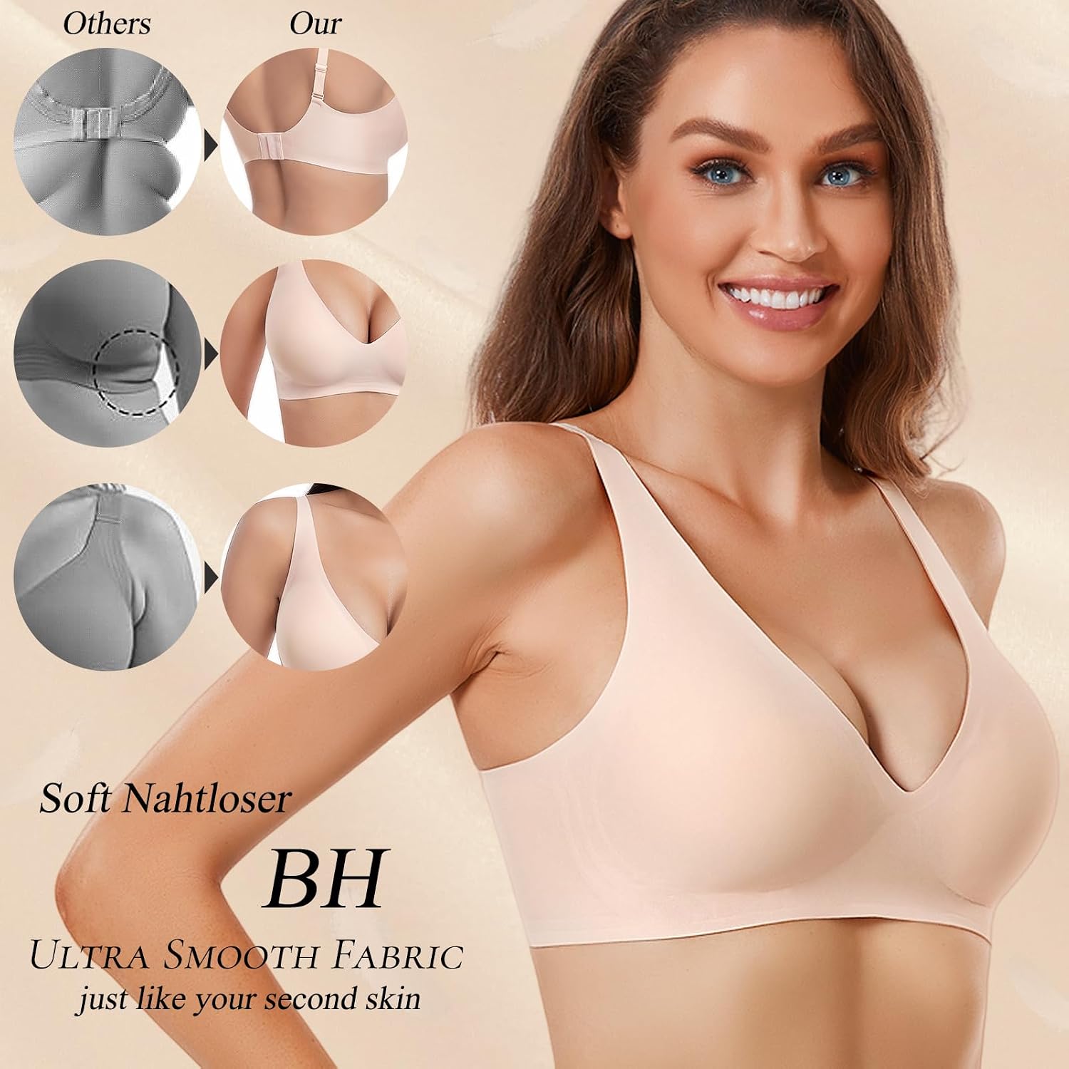 Detalle de JOYTREE Damen BH mit tiefem V-Ausschnitt
