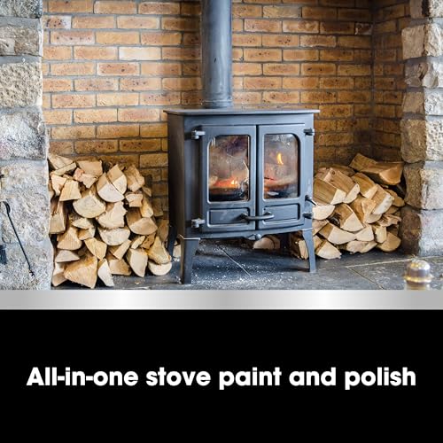 Detalle 2 de Furniture Clinic Stove Restorer – Natural Matt Black Finish for Log Burners, Iron Grates and Fireplaces (250ml)