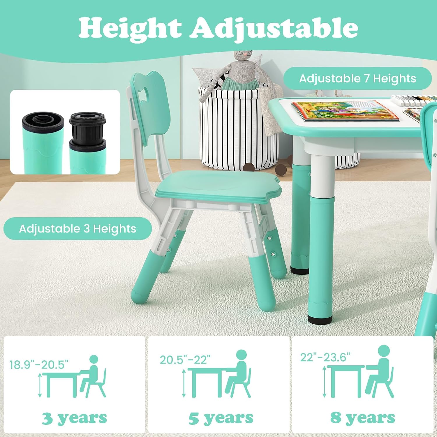 Thumbnail 2 de INFANS Kids Table and Chair Set, 47-inch