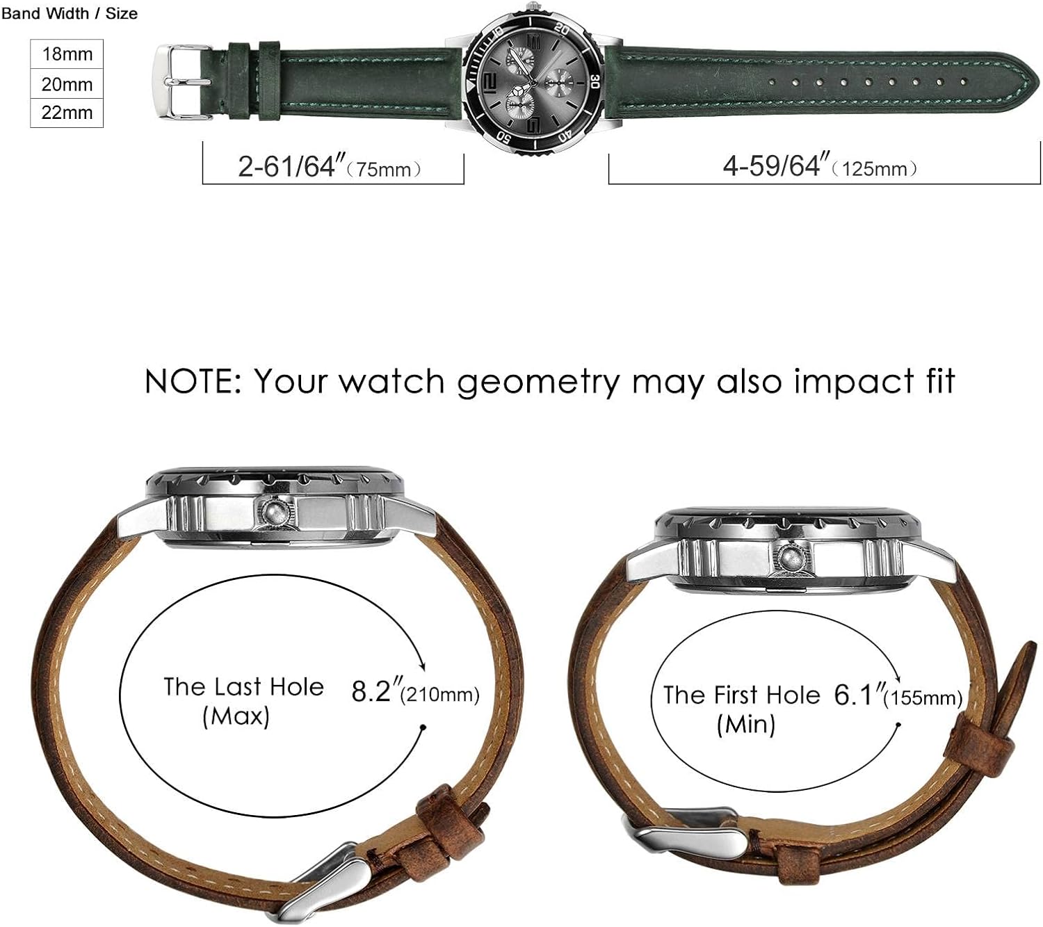 Thumbnail 5 de BISONSTRAP Bracelet de Montre - Remplacement cuir 14–24mm