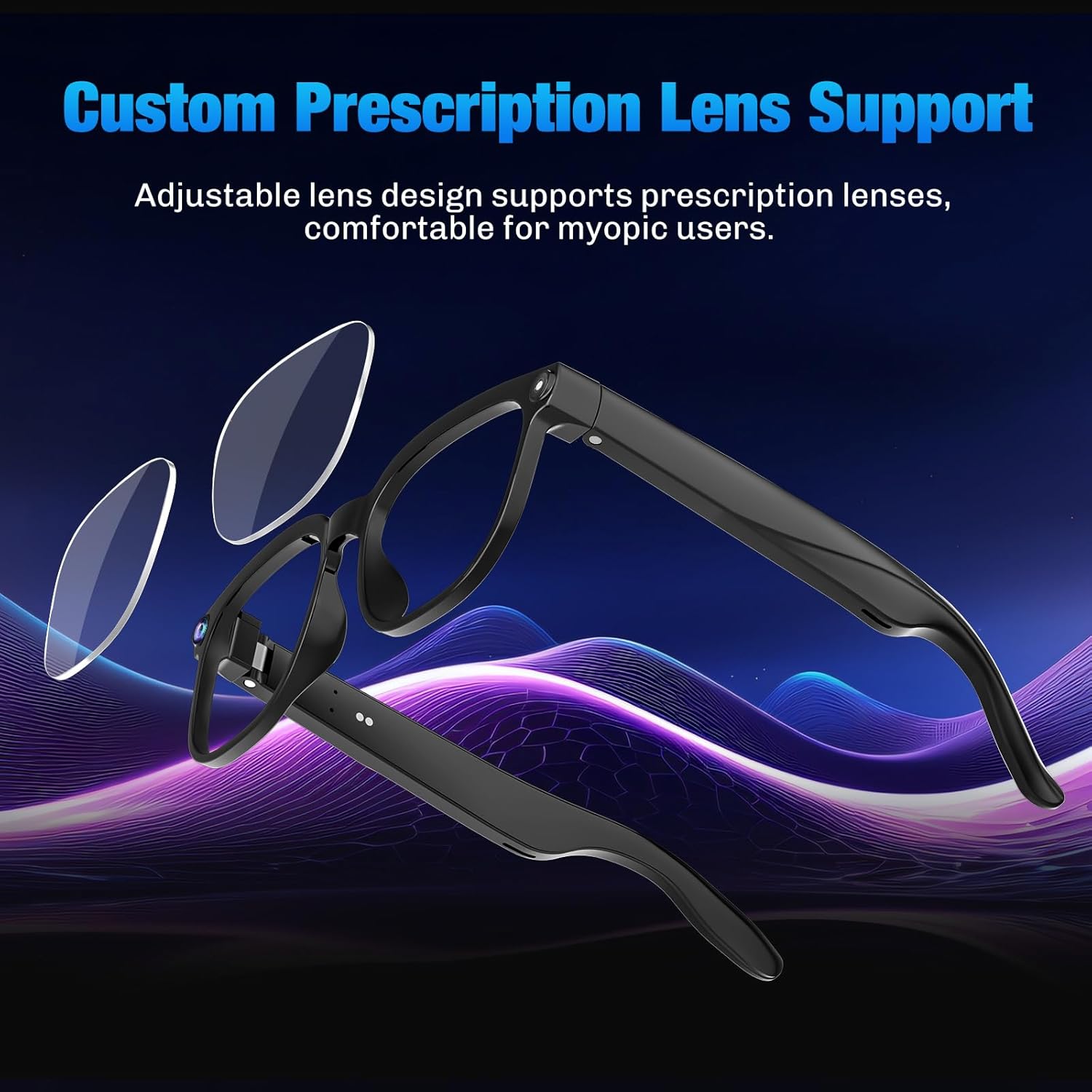 Thumbnail 5 de AI Smart Glasses with Camera (4K Video/Photo Capture) for Travel — Real-Time Translation & Open-Ear Audio